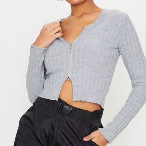 Double zipper cardigan